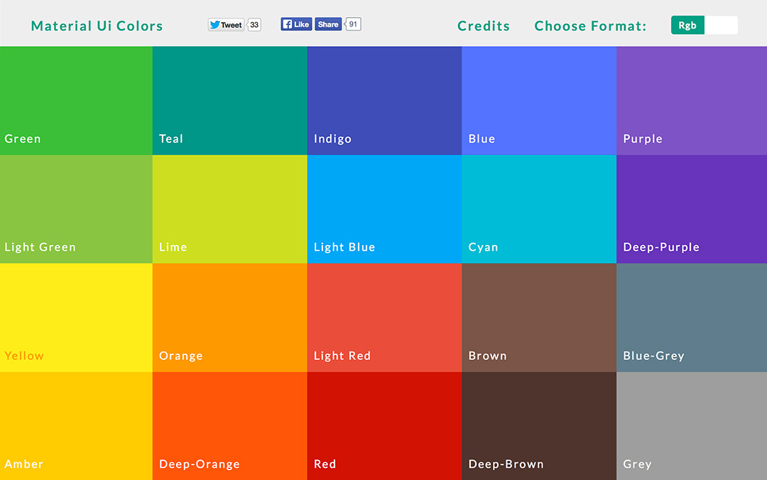 MATERIAL UI COLORS Colorful One Page Website